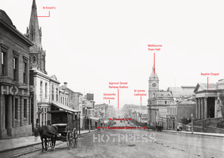 1874 Collins Street looking west from Russell Street