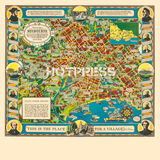 1934 Centenary Map of Melbourne