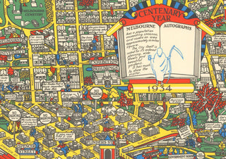 1934 Centenary Wonder Map of Melbourne