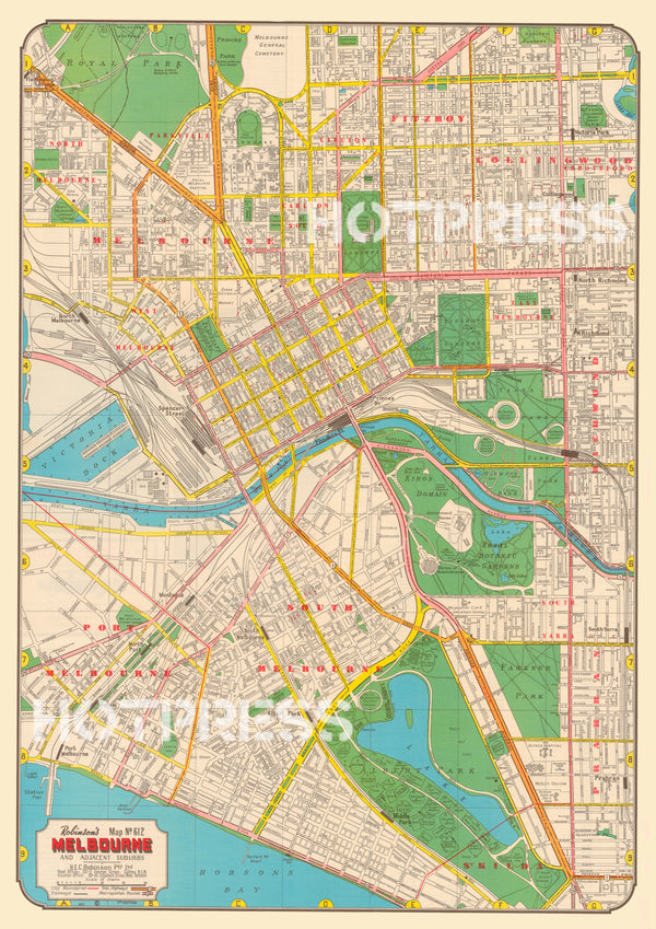 1947 Map of Melbourne