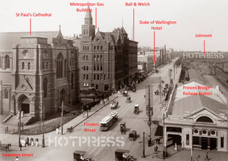 1911c Flinders Street intersection with Swanston Street