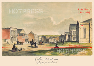 1853 Collins Street looking west from Russell Street