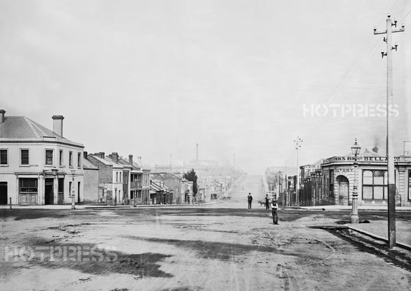 1874 La Trobe Street looking West from Swanston Street