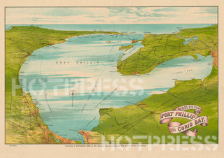1900c Bird's Eye View of Port Phillip and Corio Bay