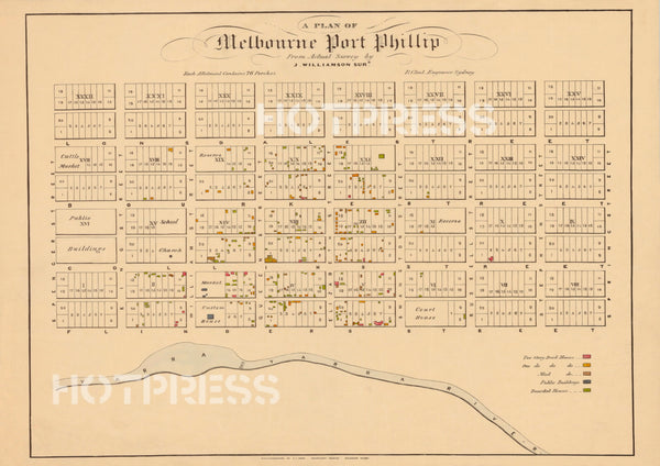 1839 Plan of Melbourne