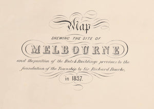 1837 Map Shewing the Site of Melbourne - Tinted