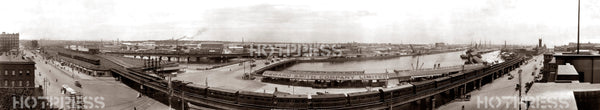 1906 Flinders Street and Queens Bridge Panorama