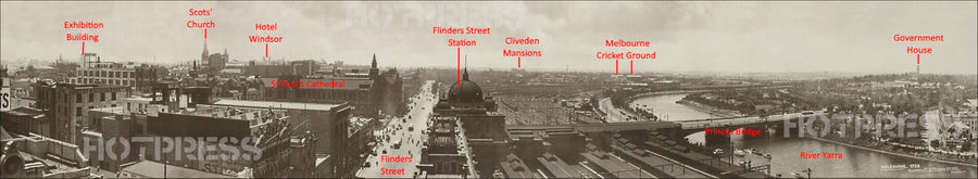 1920 Flinders Street and Princes Bridge Panorama