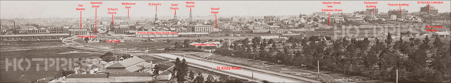 1870c Melbourne from the South Panorama