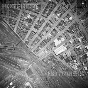 1950 Aerial View over Spencer Street Railyards