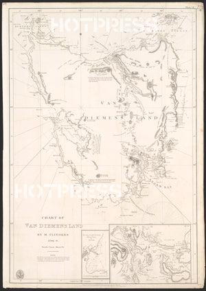 1798-99 Chart of Van Diemens Land  by Matthew Flinders