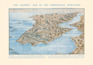 1915 The Graphic Map of the Dardanelles Operations