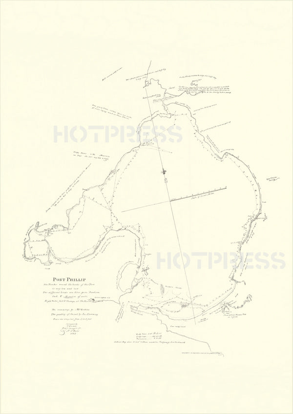 1803 Port Phillip Survey Map - Charles Grimes