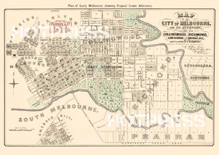 1852 Map of Melbourne