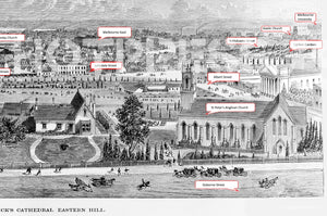 1867 Melbourne Bird's Eye View - Panoramic Print