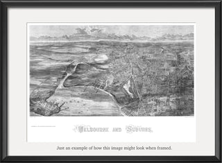 1873 Melbourne and Suburbs - Bird's-Eye View