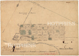 1837 Hoddle's Town of Melbourne Map
