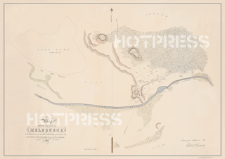 1837 Map Shewing the Site of Melbourne - Tinted
