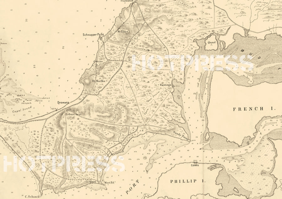 1877 Map of Port Phillip Defences