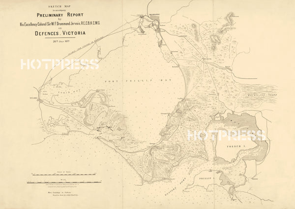 1877 Map of Port Phillip Defences