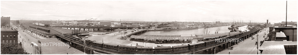 1906 Flinders Street and Queens Bridge Panorama