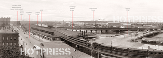 1906 Flinders Street and Queens Bridge Panorama