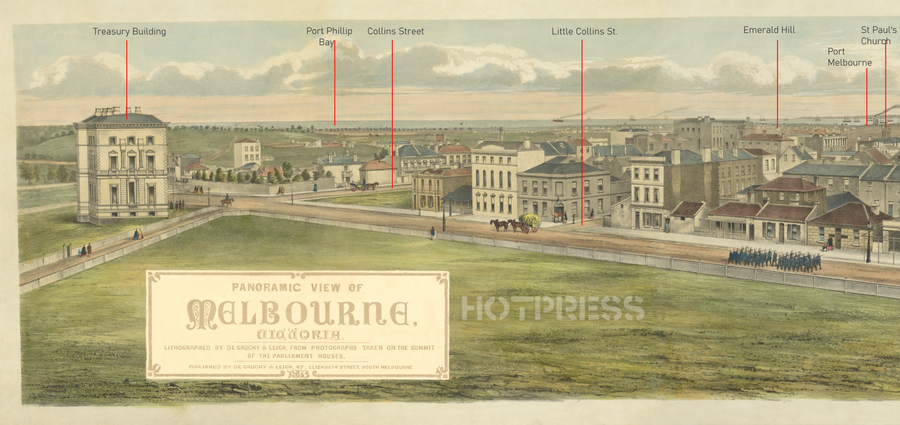 1863 Panorama of Melbourne from Parliament House