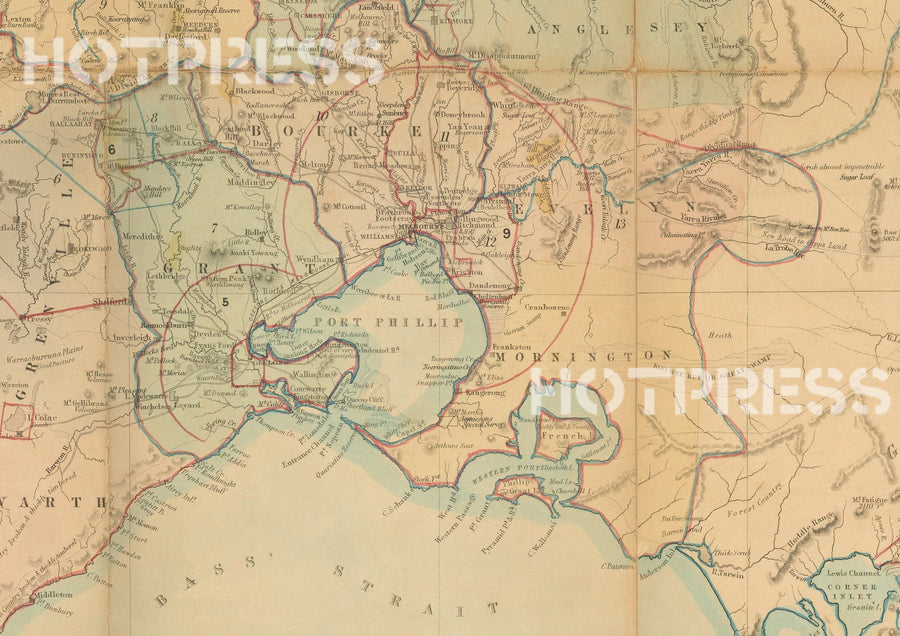 1856 Map of the Colony of Victoria