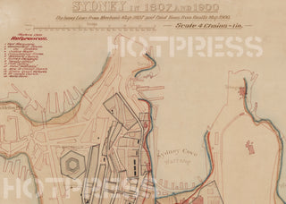 1900 Map of Sydney in 1807 and 1900