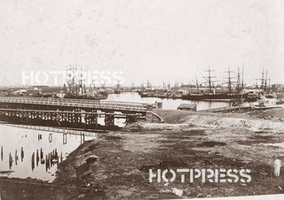 The Falls Bridge - built over the actual Falls in 1860, removed 1883.