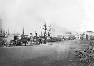 1874 Flinders Street and the Wharves