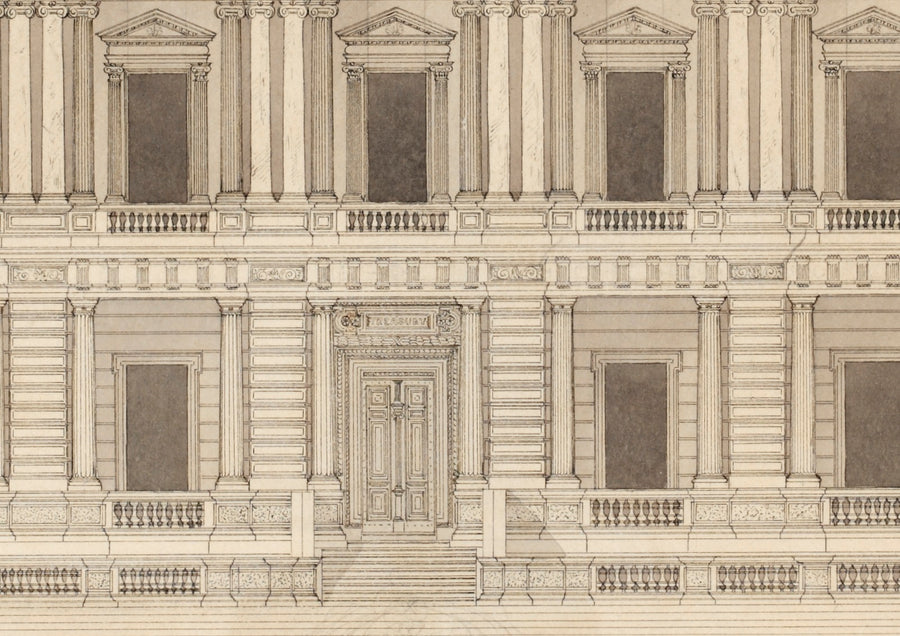 1859c Architectural Drawing of Treasury Building