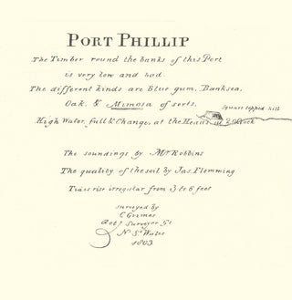 1803 Port Phillip Survey Map - Charles Grimes
