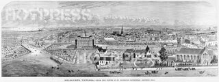 1867 Melbourne Bird's Eye View - Panoramic Print