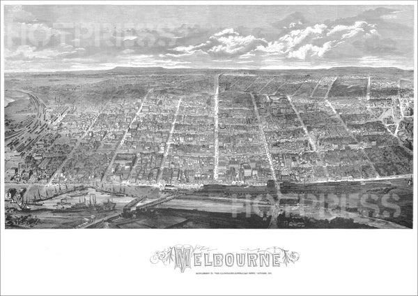 1871 Melbourne Bird's Eye View